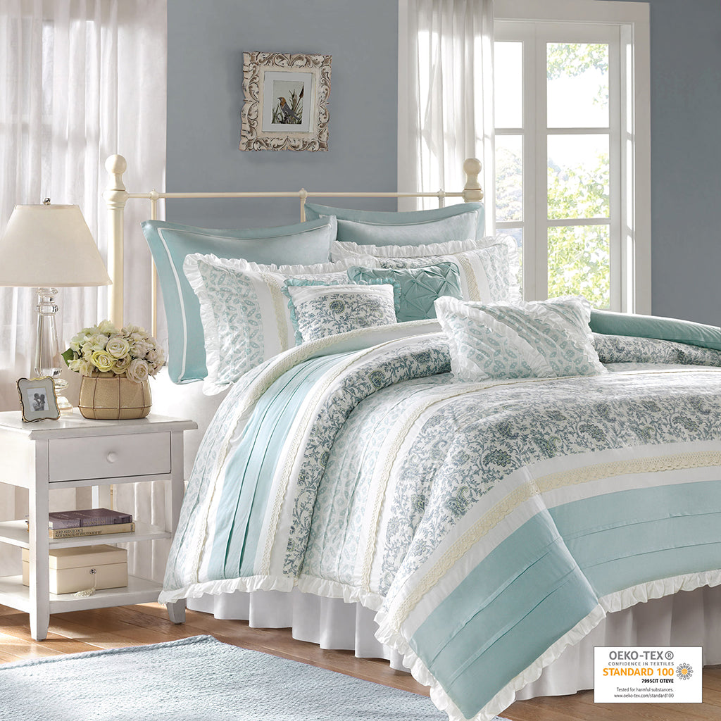Dawn 3 Piece Clipped Jacquard Duvet Cover Set
