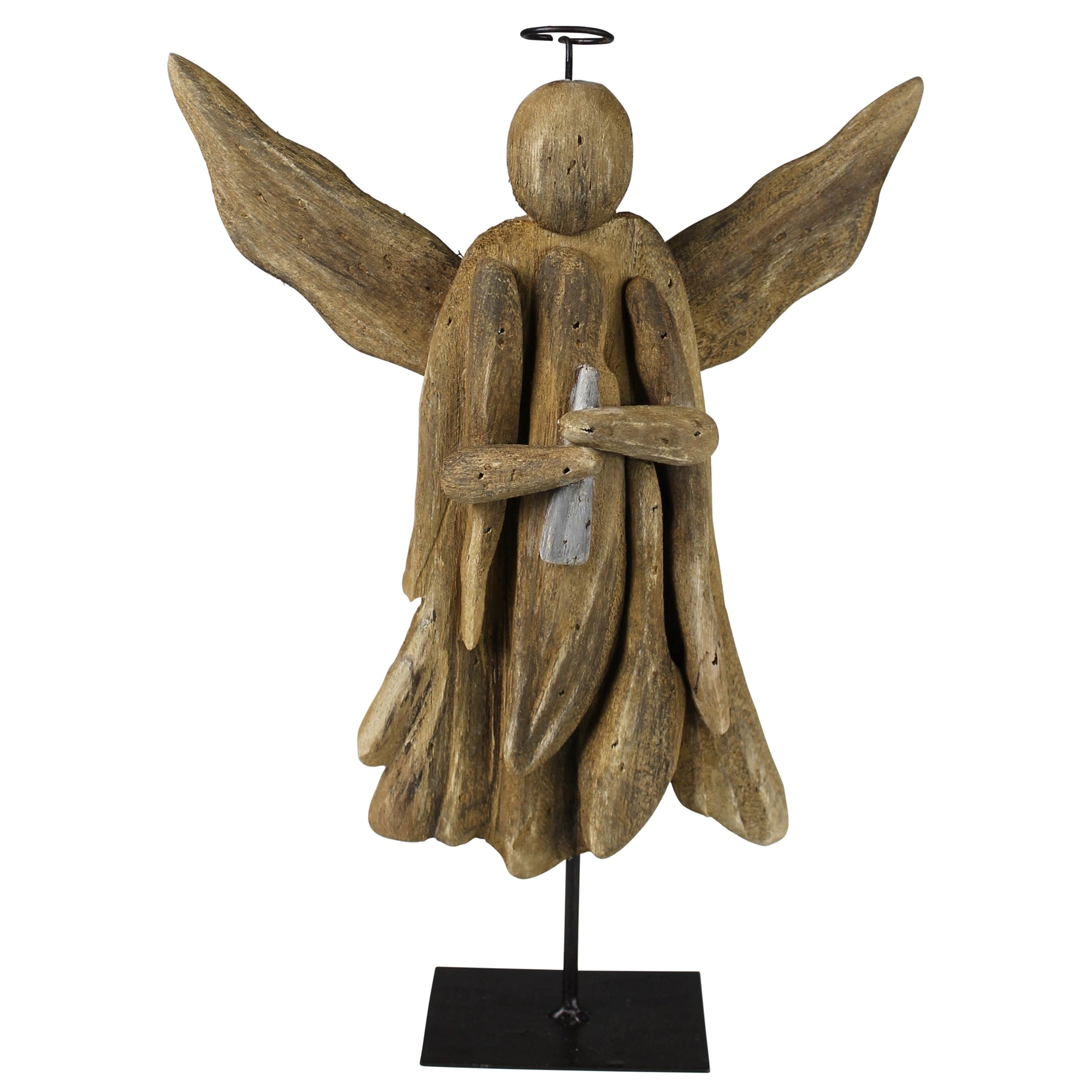 Angel on Stand, Wood - Wings Out