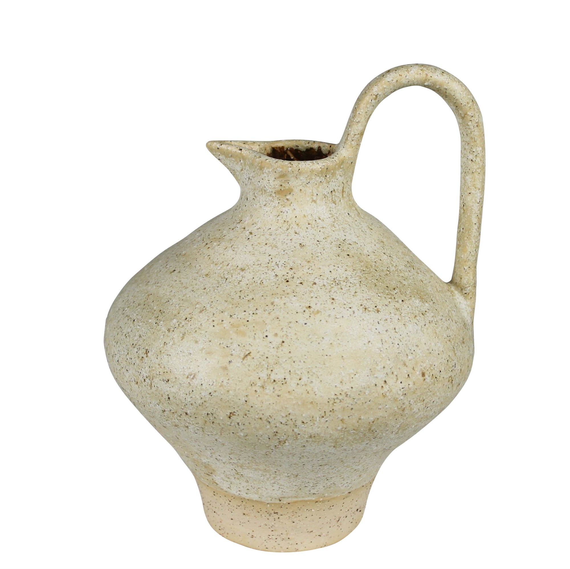 Umbria Pitcher with Tall Handle, Ceramic, White - Sm