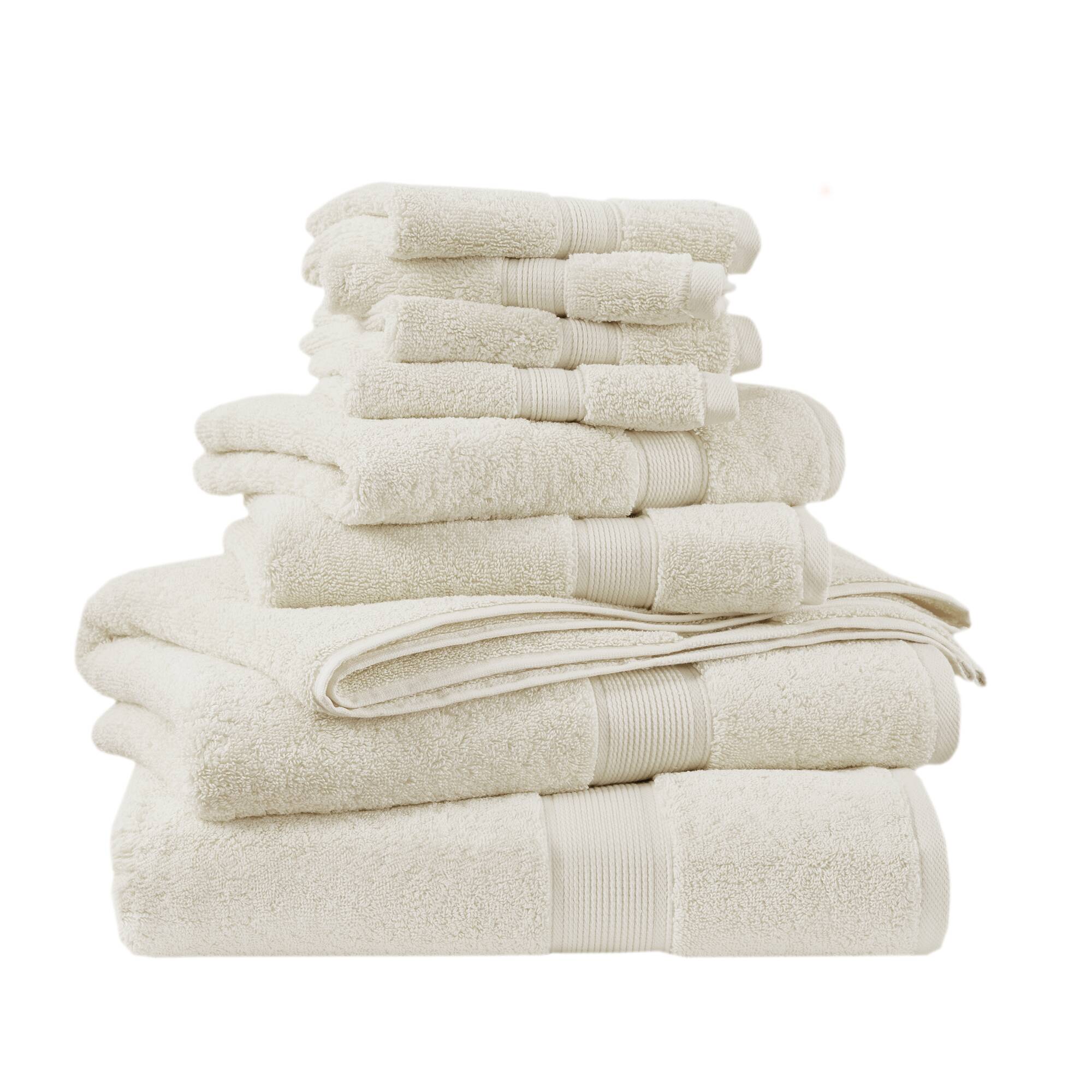 800GSM 100% Cotton 8 Piece Antimicrobial Towel Set
