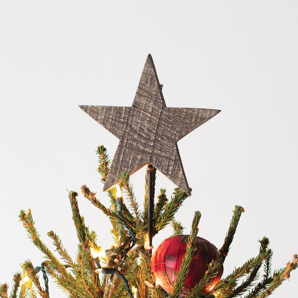 Wooden Star Christmas Tree Topper