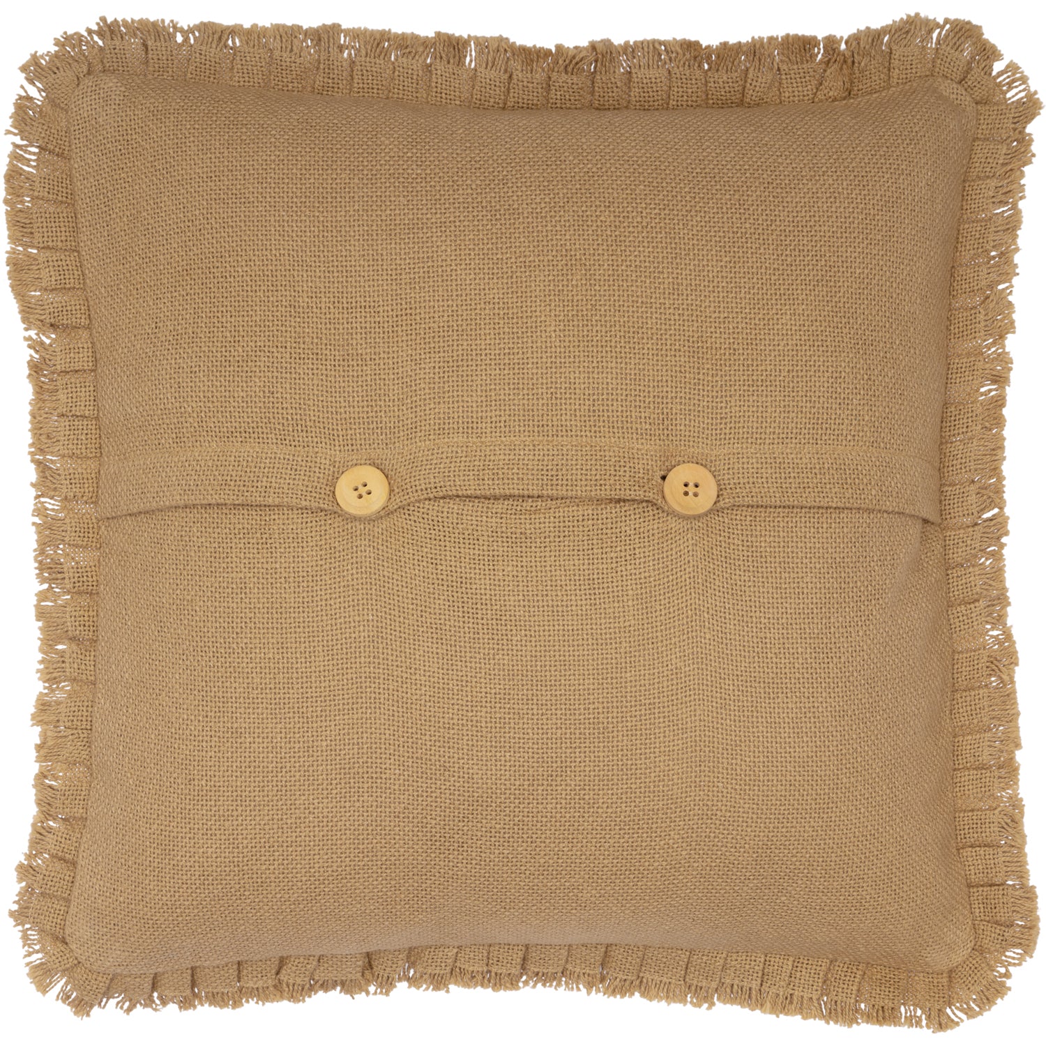 Burlap Natural Pillow w/ Fringed Ruffle 18x18
