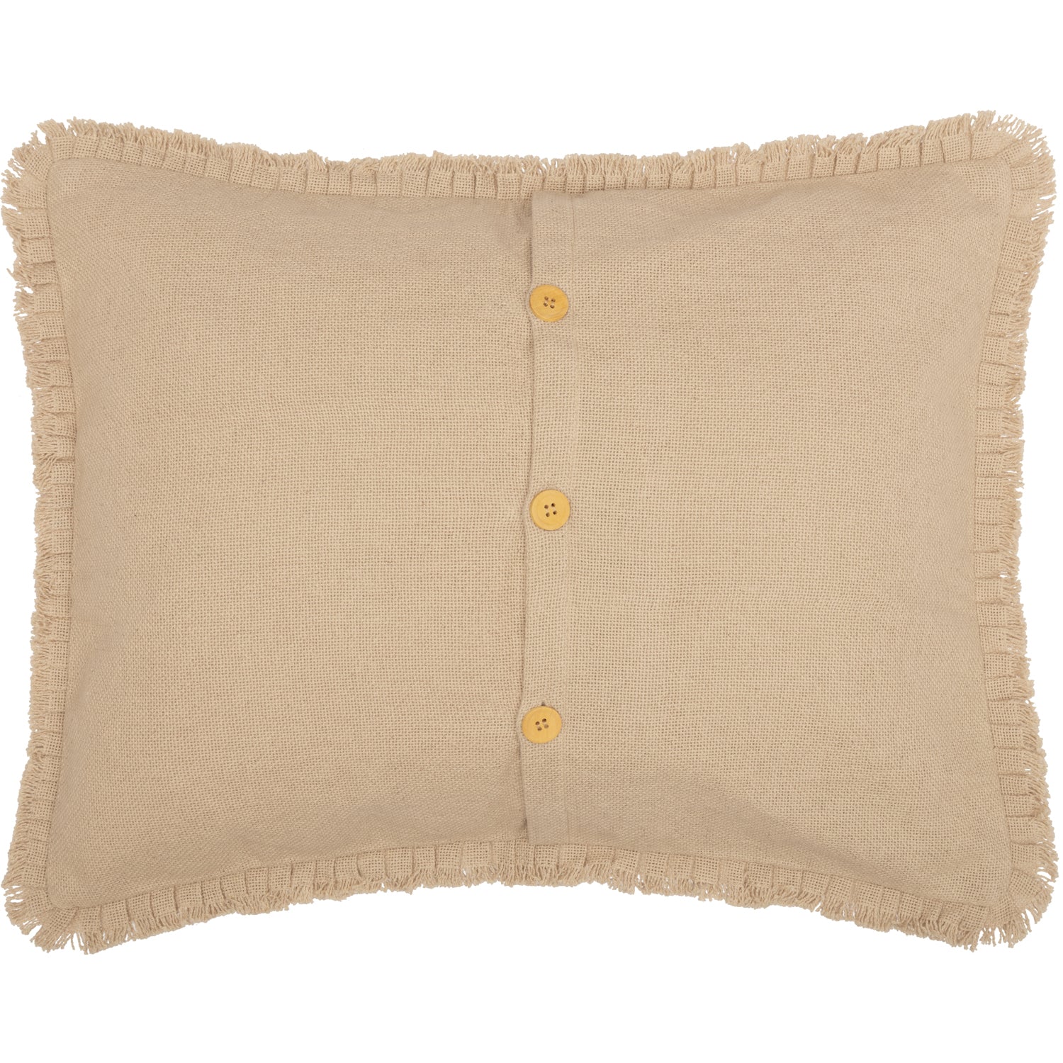 Burlap Vintage Standard Sham w/ Fringed Ruffle 21x27