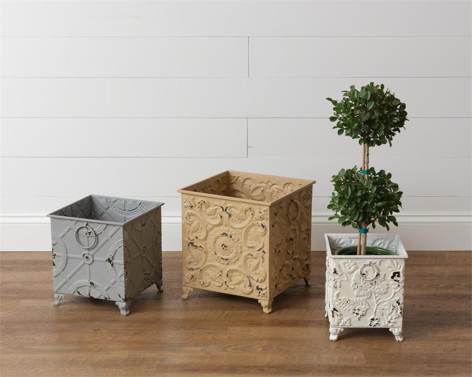 Embossed Planters - Asstd Distressed Planters