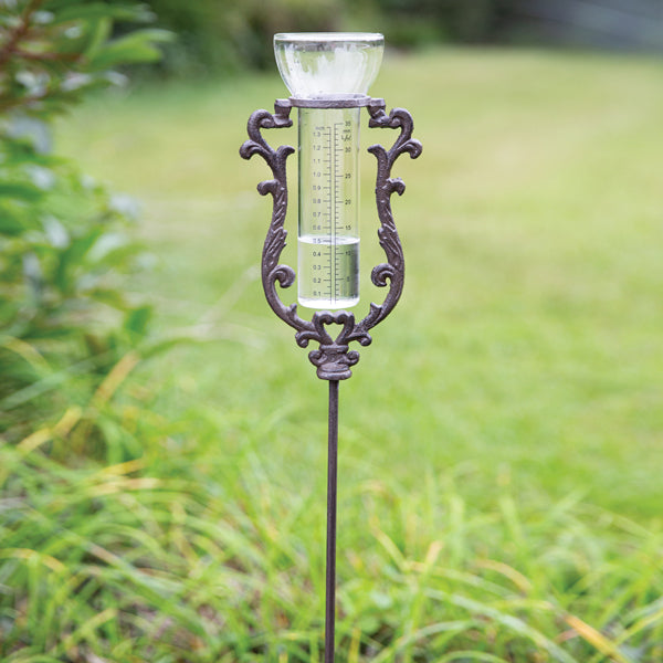 Extra Large Fluted Rain Gauge Garden Stake - Filigree