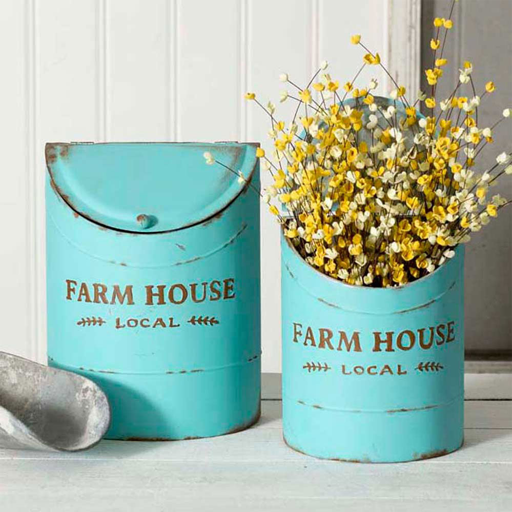 Set of Two Farmhouse Kitchen Bins