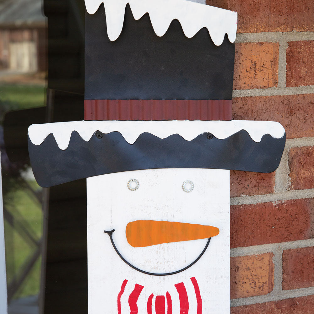 Snowman w/ Metal Work  Porch Leaner