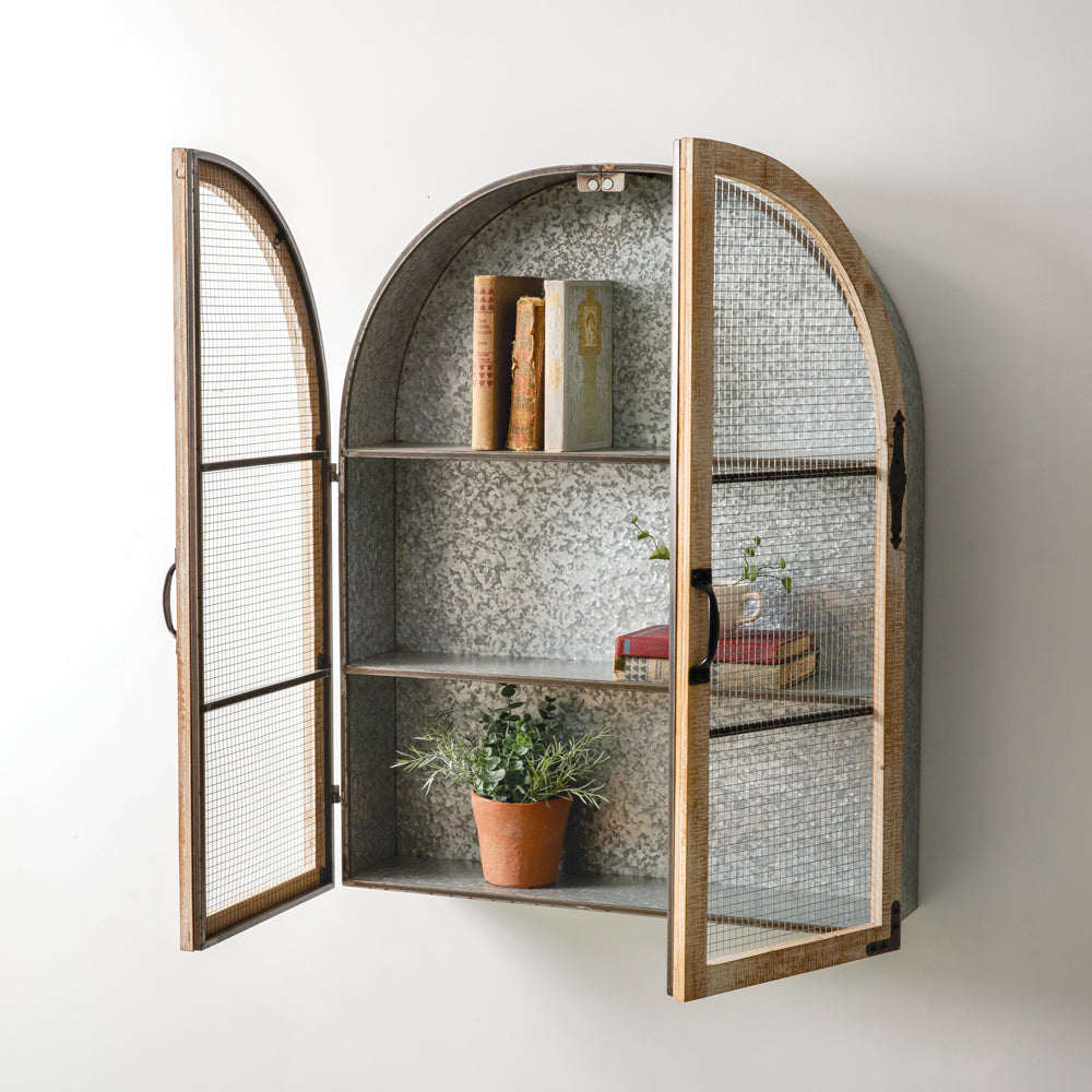 Hanging Arched Shelf with Galvanized Back