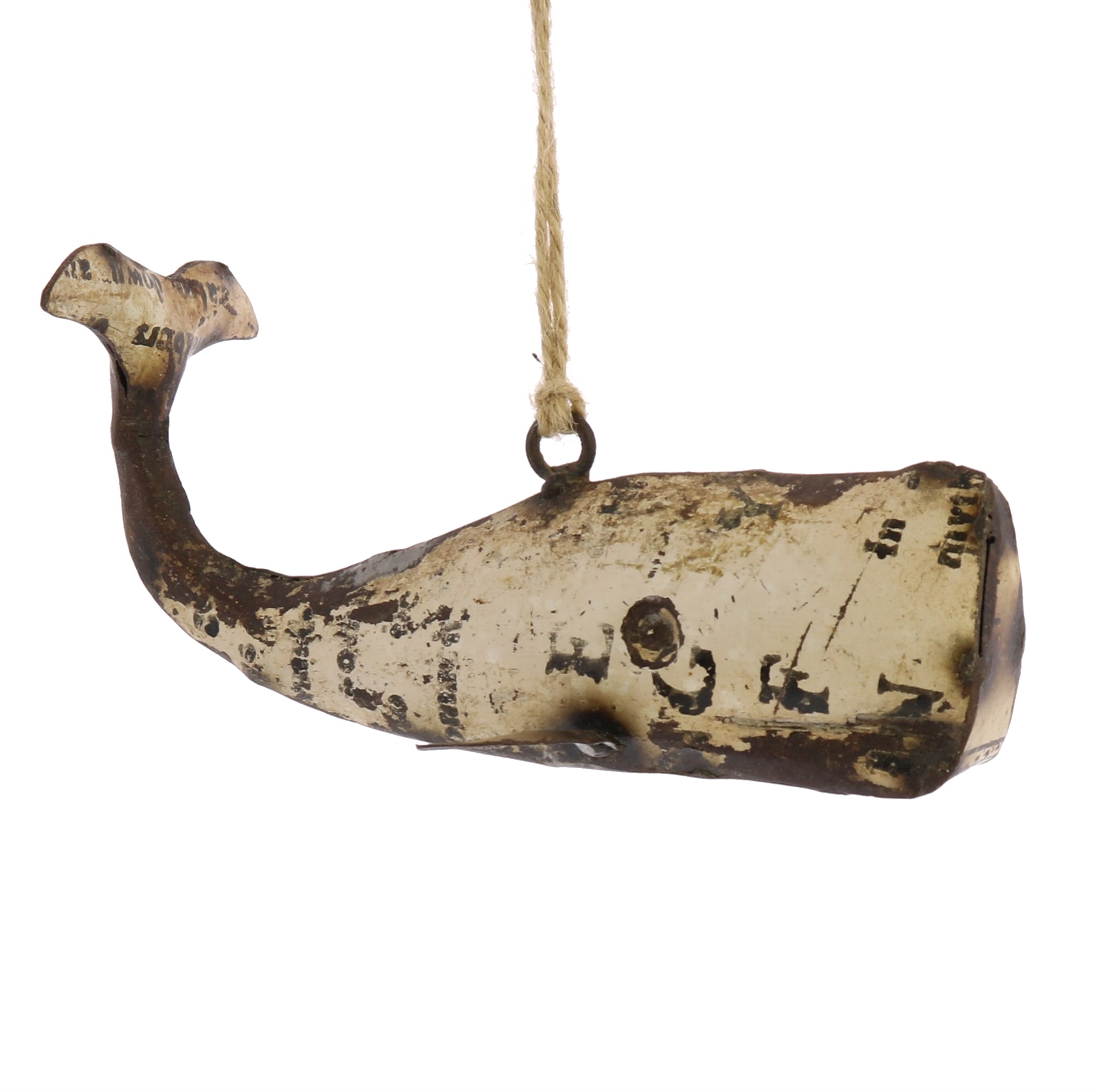 Reclaimed Whale Ornament - White