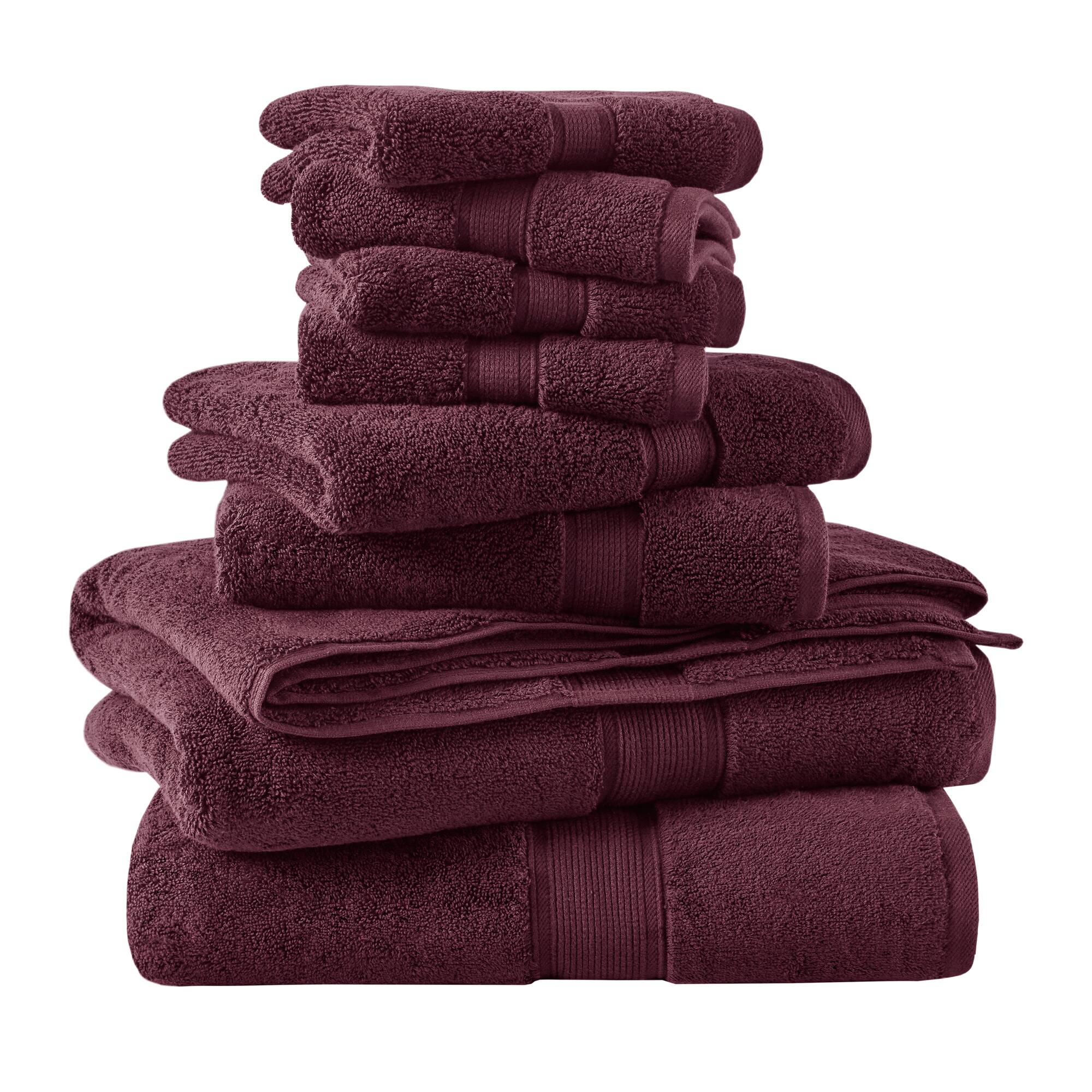 800GSM 100% Cotton 8 Piece Antimicrobial Towel Set
