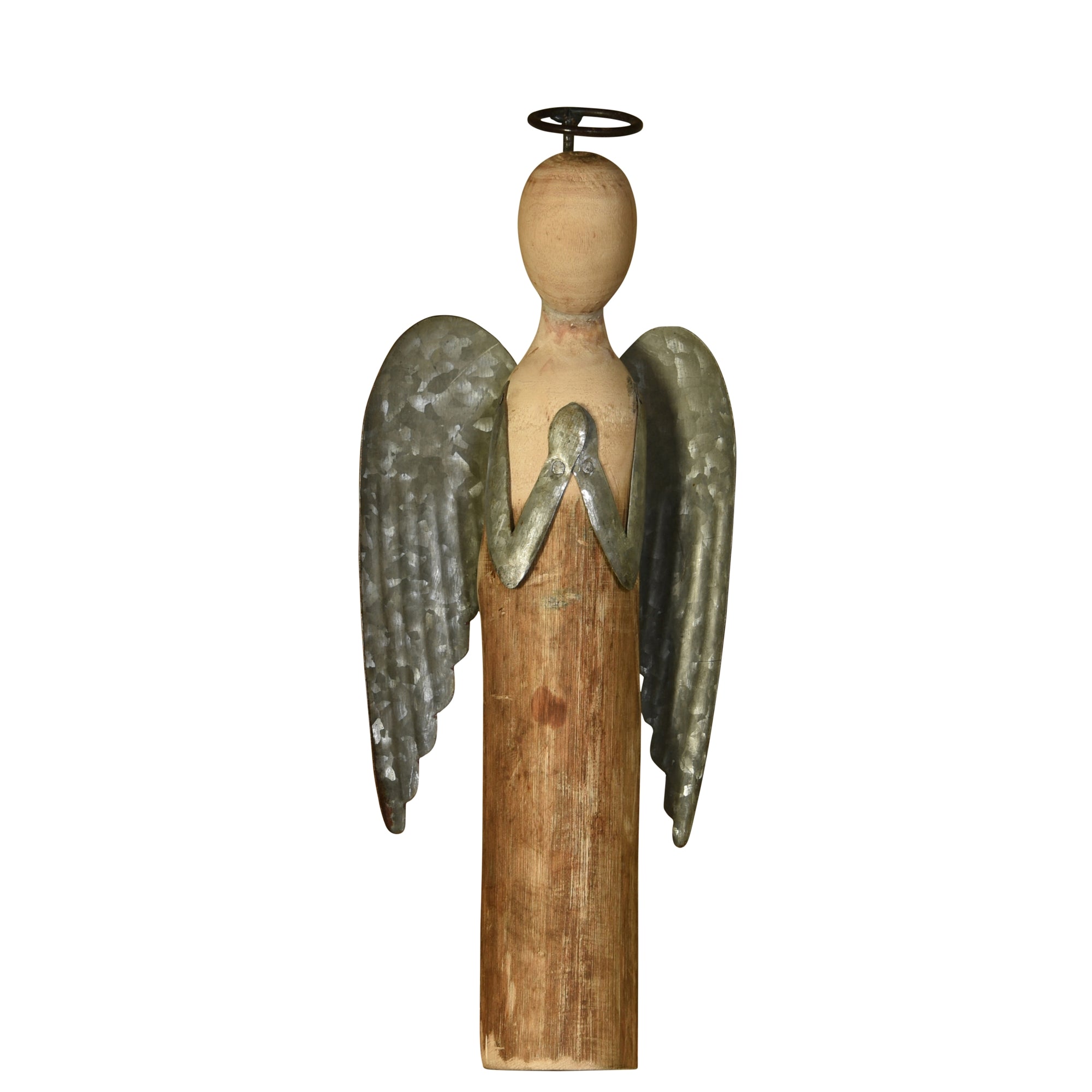 Angel at Prayer, Wood & Metal - Sm