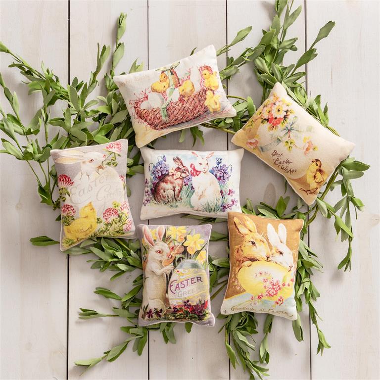 Mini Pillows Ornaments - Vintage Easter Postcards