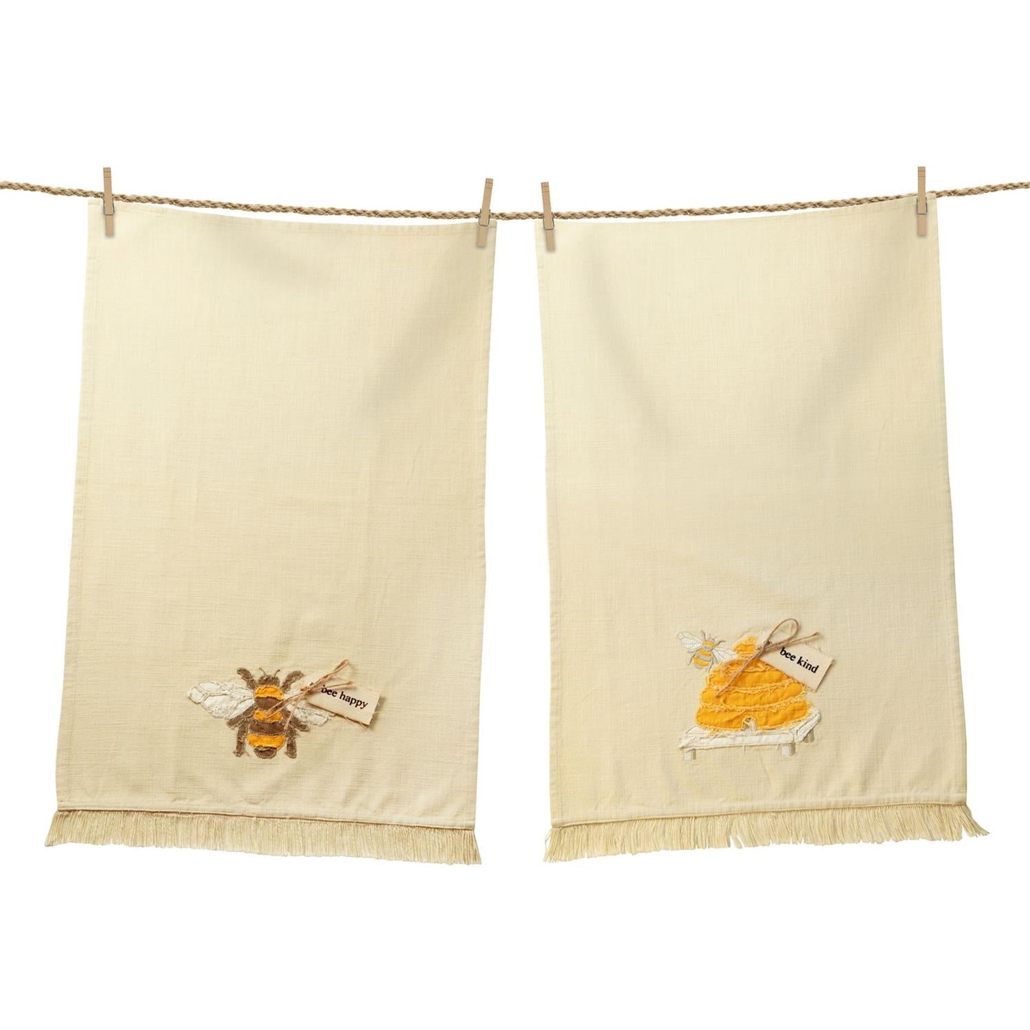 Raggedy Bee & Hive Kitchen Towels (S/2)