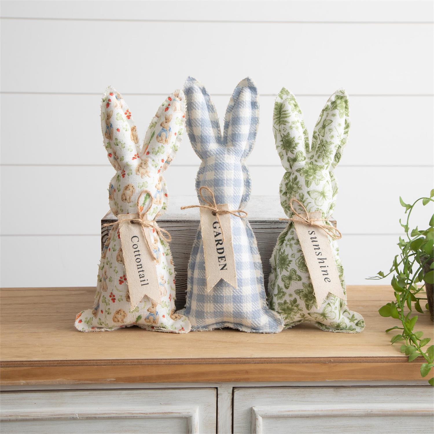 Patterned Fabric Bunnies (S/3)