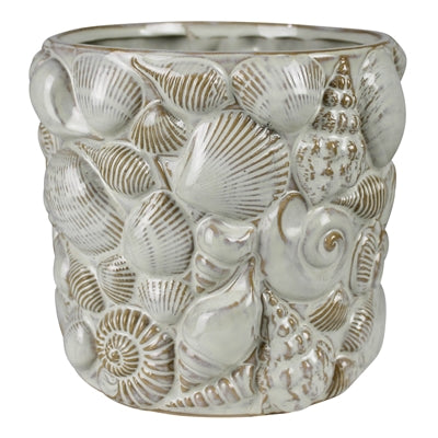 Shell Cachepot, Ceramic - 6”