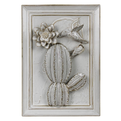 Wall Art - Cactus & Hummingbird, Ceramic