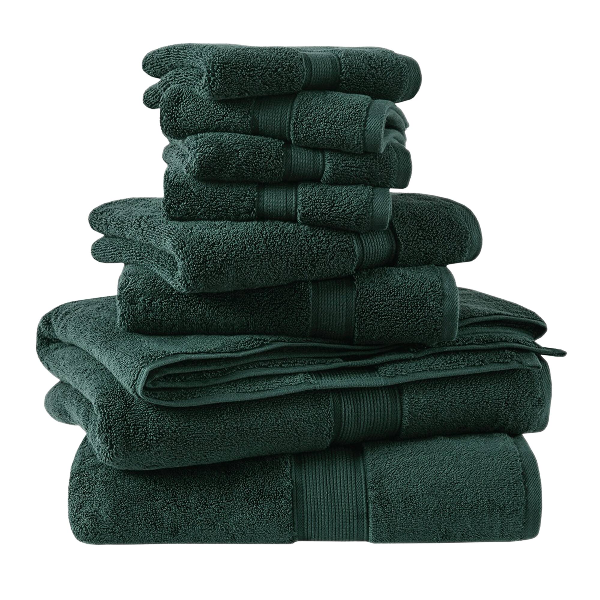 800GSM 100% Cotton 8 Piece Antimicrobial Towel Set