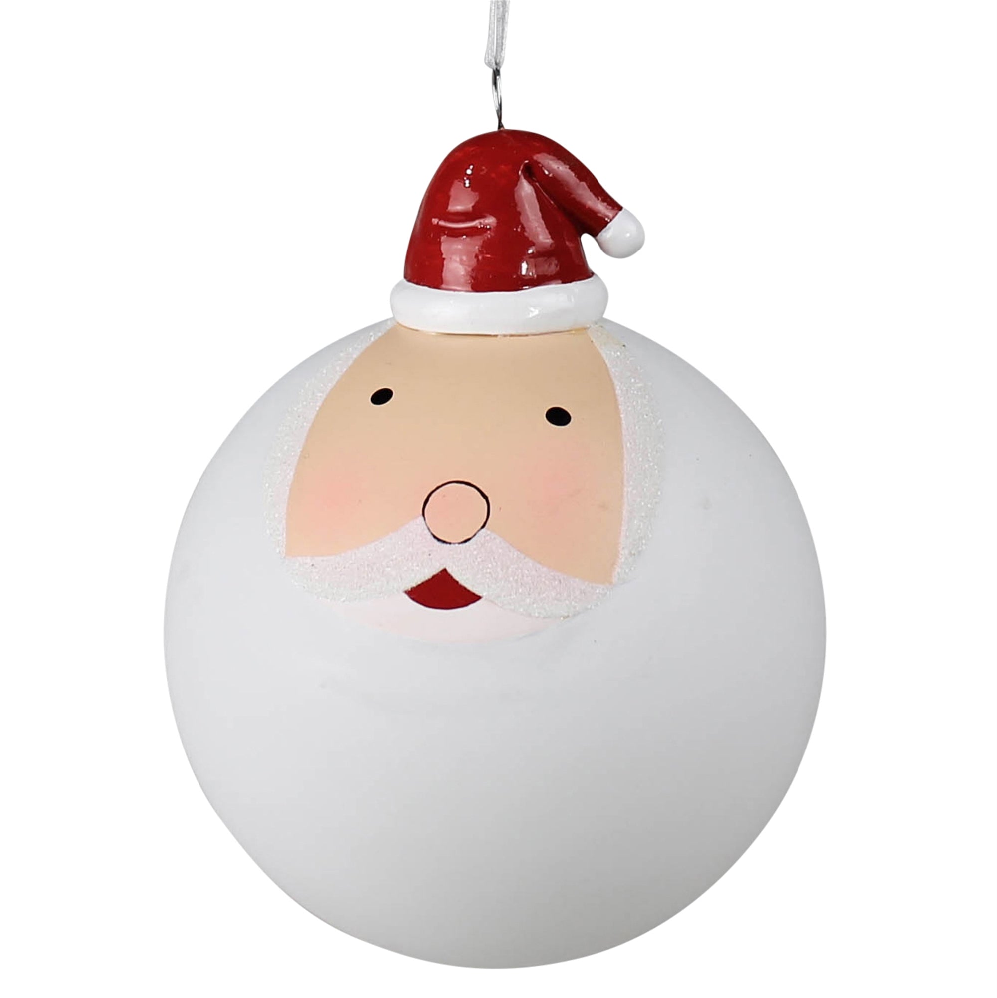 Santa Head Ornament, Glass