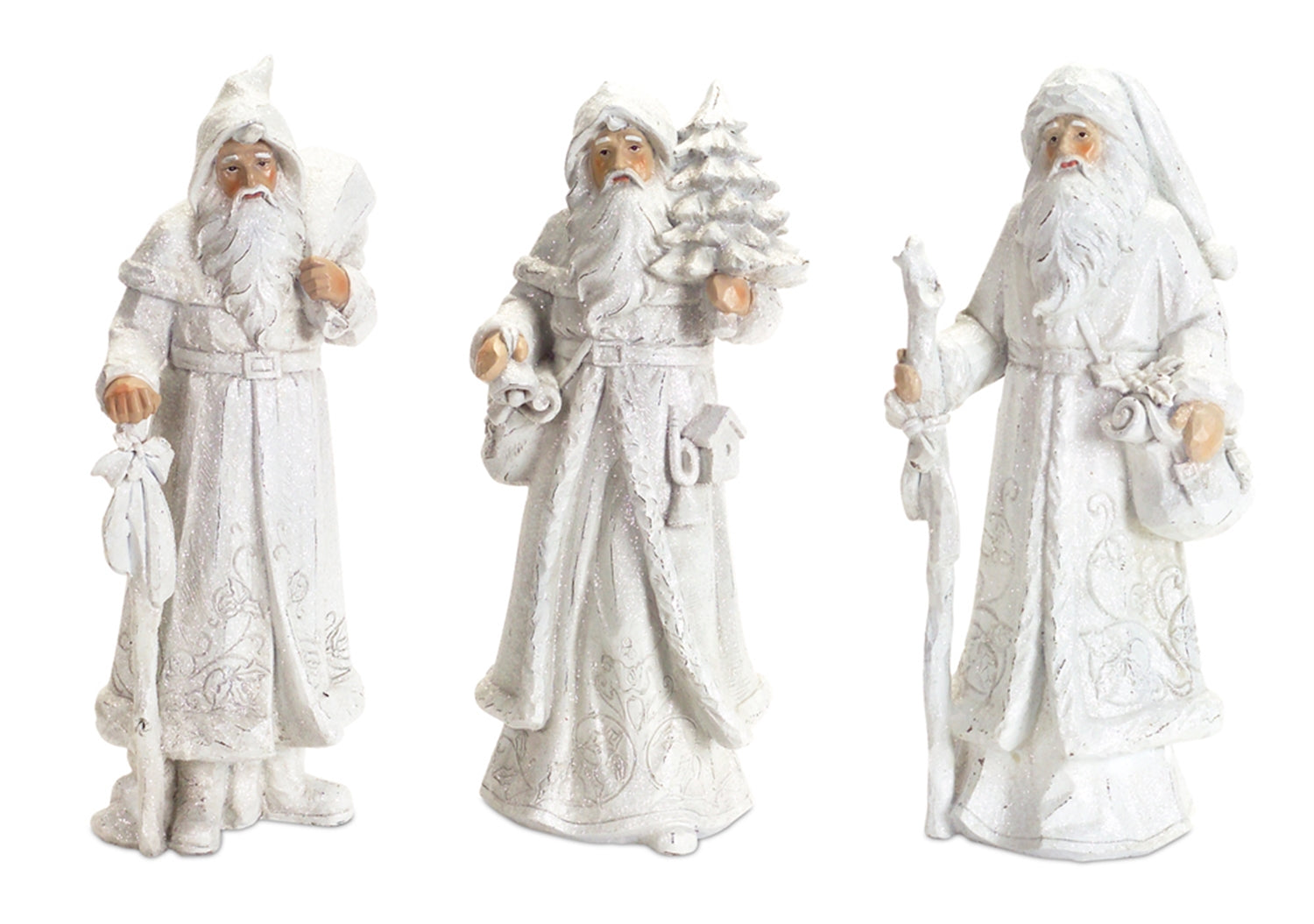 Winter Santas (3 Asst) 13"H Polyresin