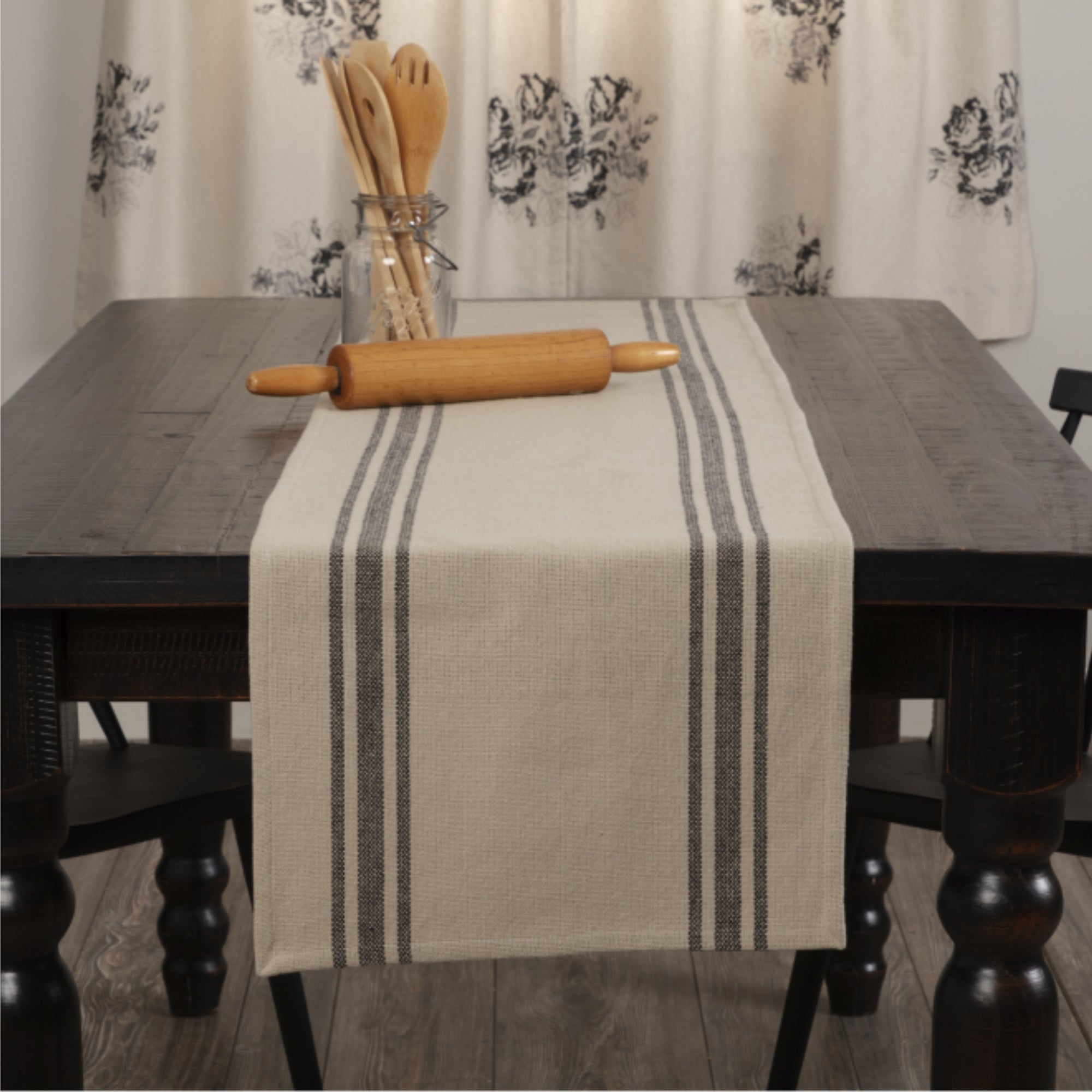 Mill House Stripe Black Runner 36Lx16W