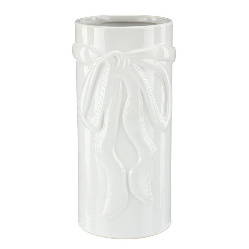 Ceramic Bow Vase - Small - White