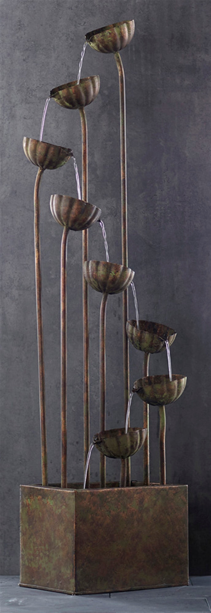 Flower Fountain w/UL Pump 64"H Metal (YH-750)