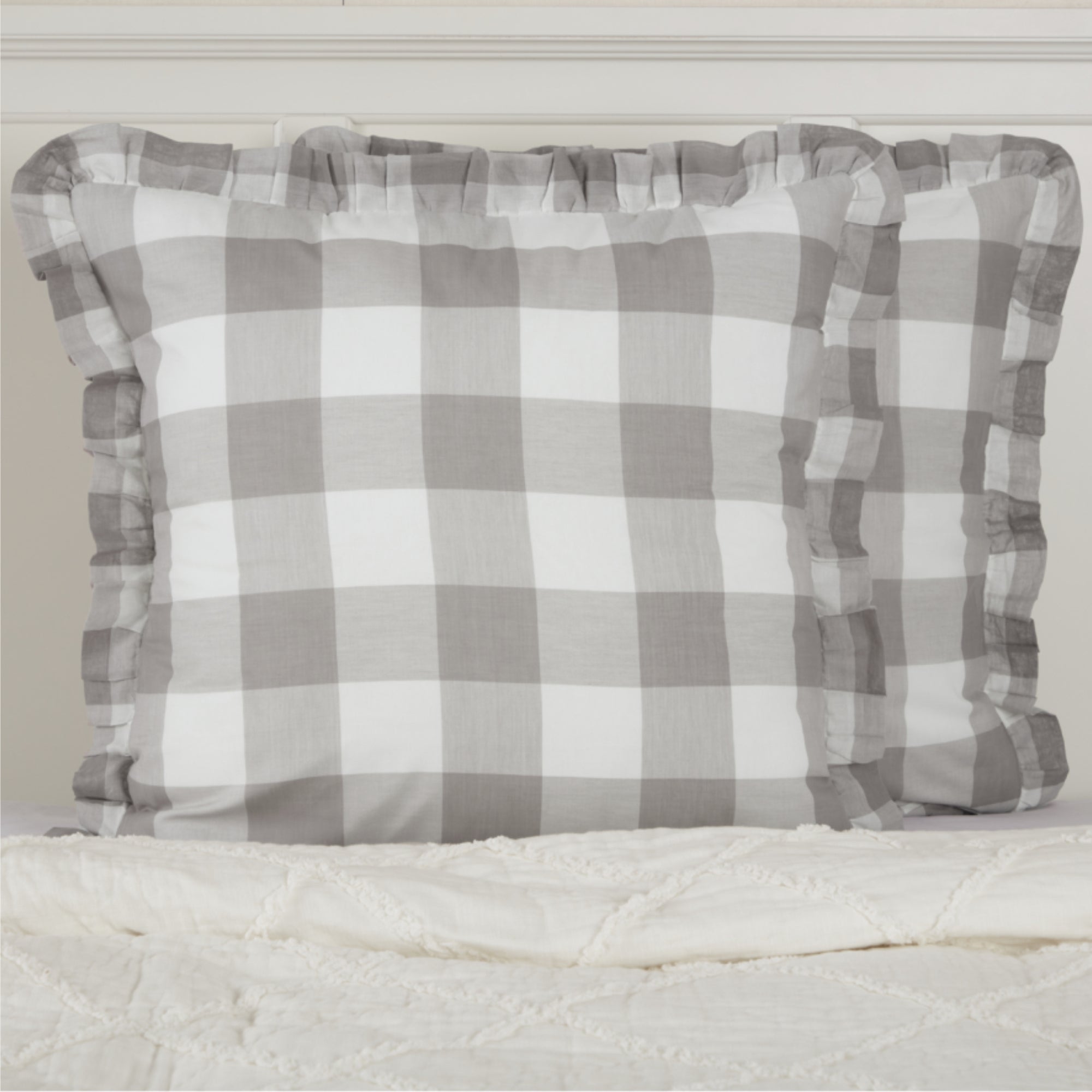 Madison Check Gray Euro Sham 26Lx26W