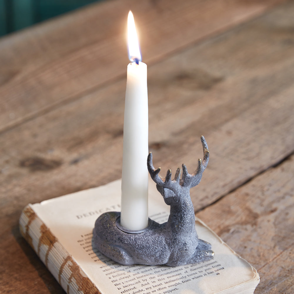 Kneeling Deer Taper Candleholder