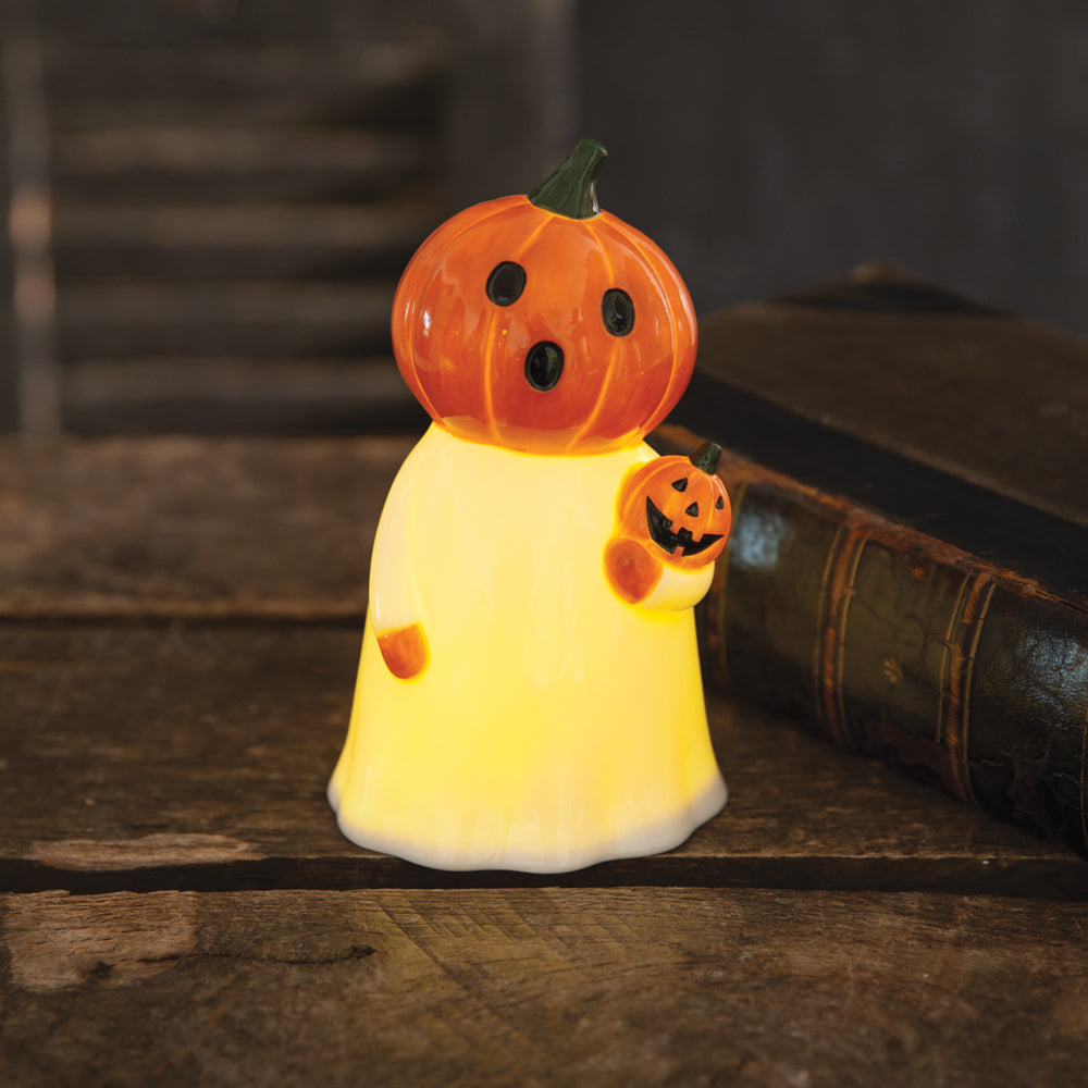 Lighted Surprised Ghost Figurine