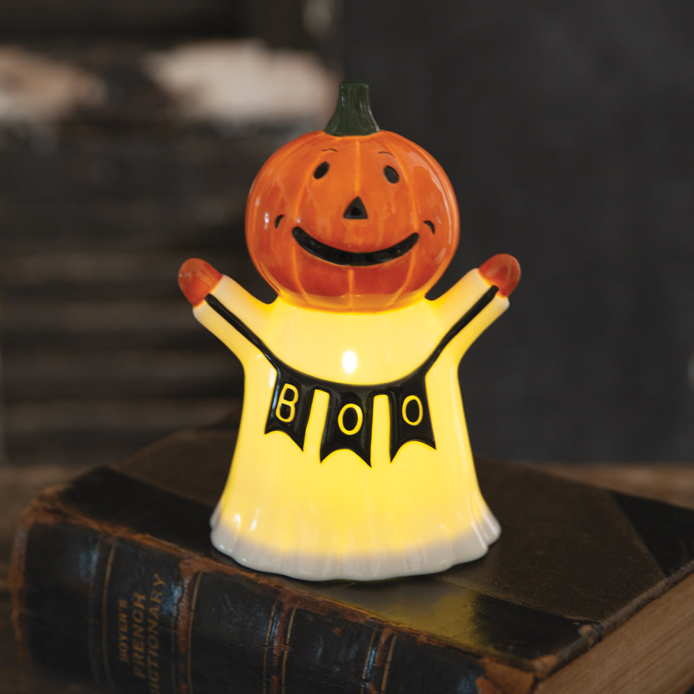 Lighted Celebrating Ghost Figurine