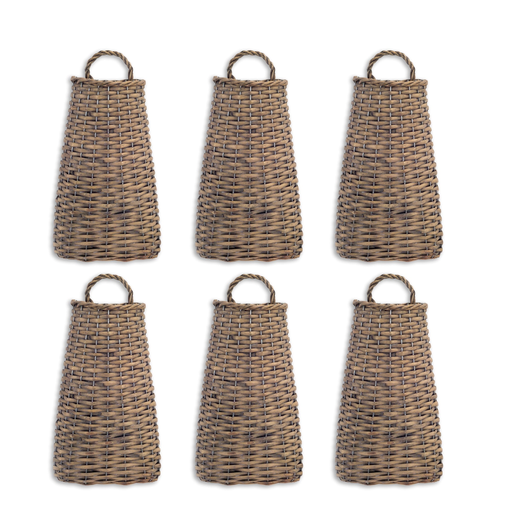 Woven Willow Wall Basket (Set of 6)