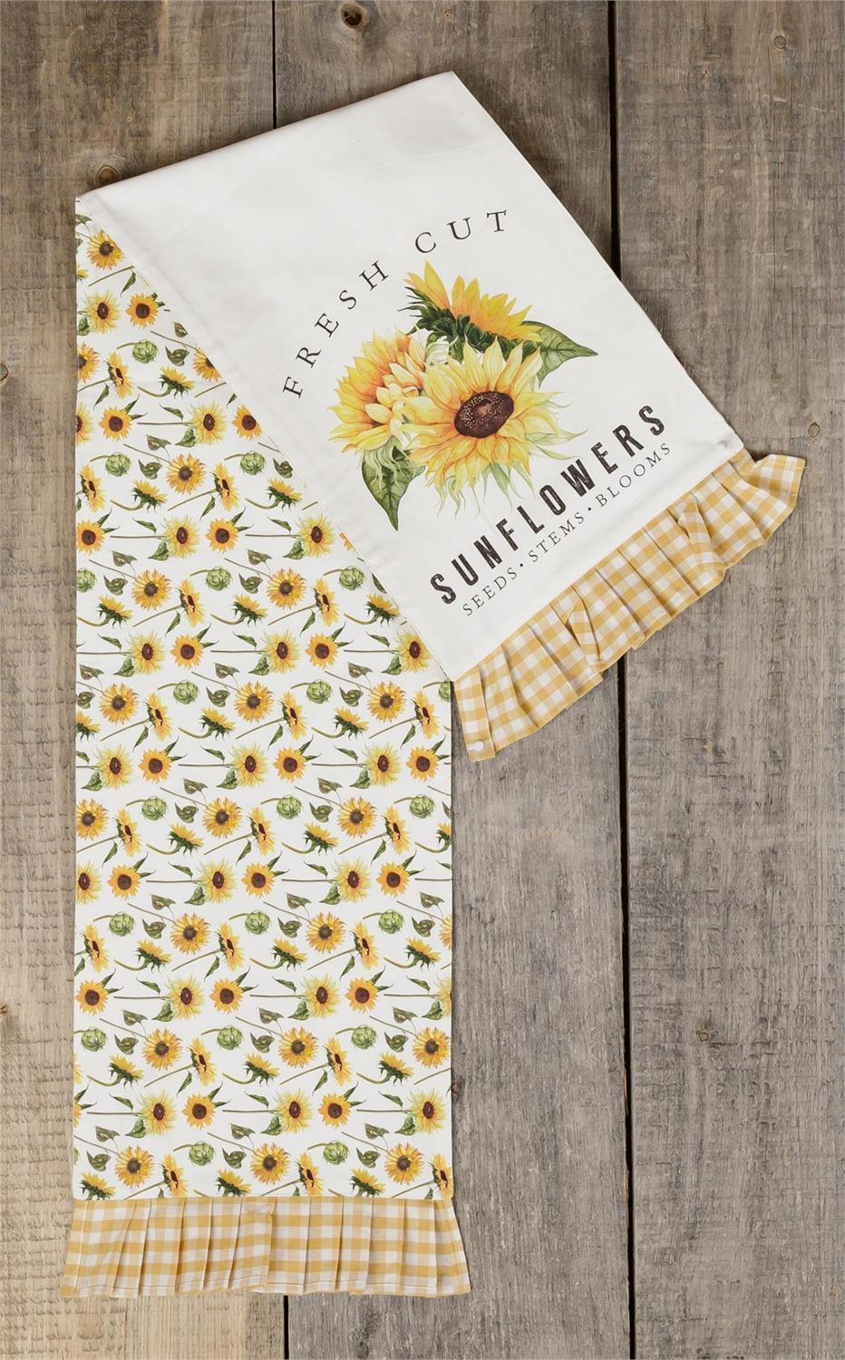 Reversible Fresh Cut Sunflowers Table Runner