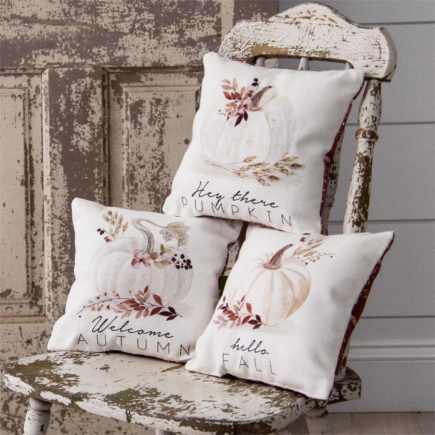 Neutral Fall Sentiment Pillows (S/3)