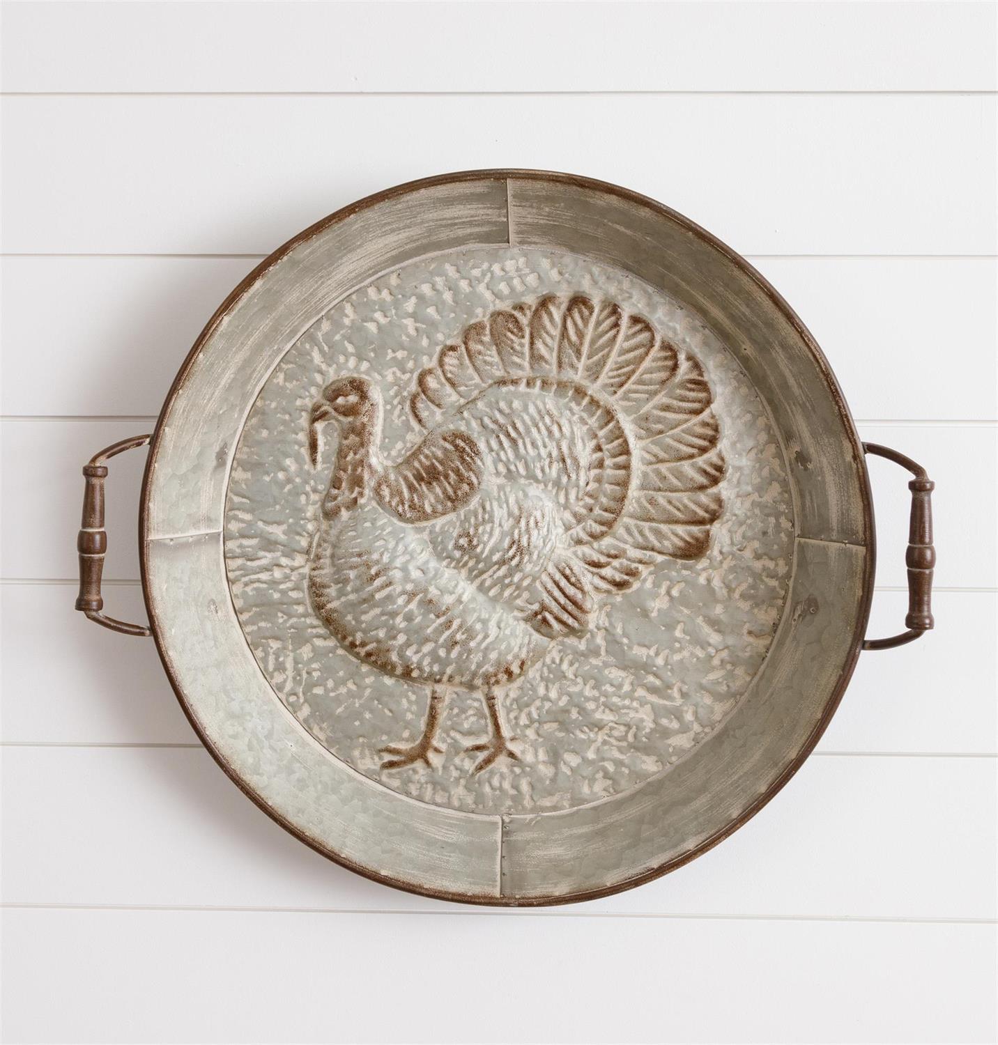Embossed Turkey Metal Tray