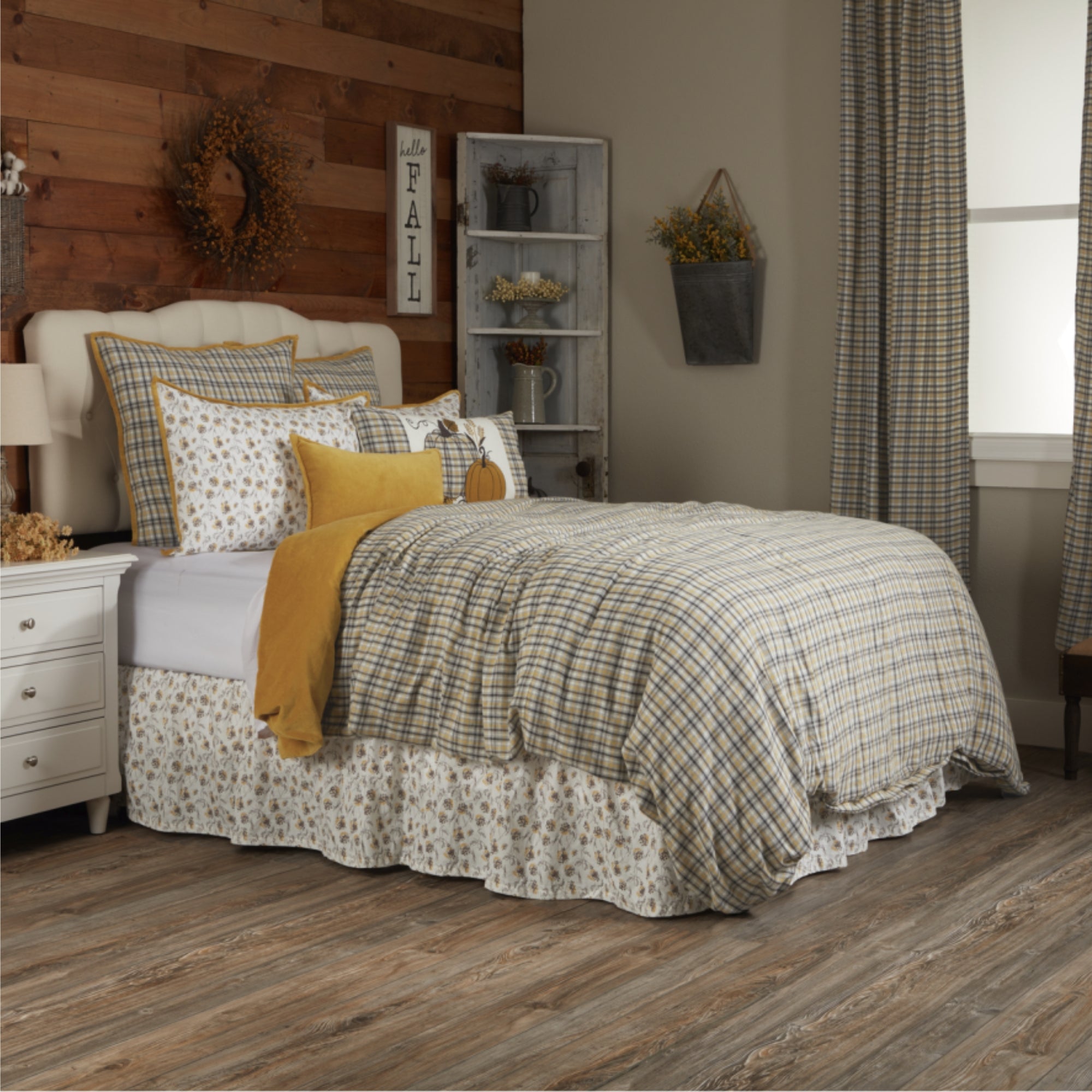 Morning Meadow Plaid Queen Duvet Cover 92Lx92W