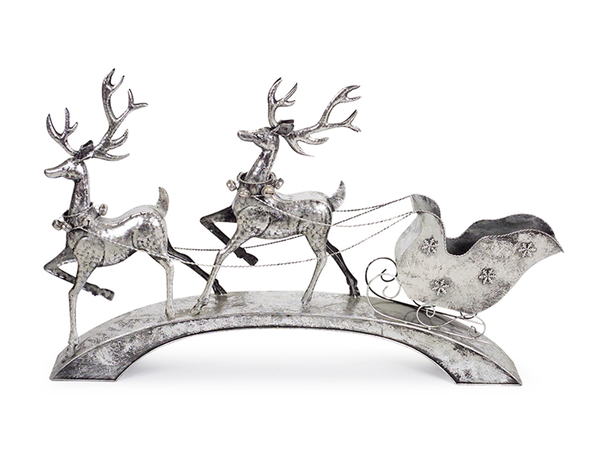 Deer w/Sleigh 40.5"L x 25"H Metal