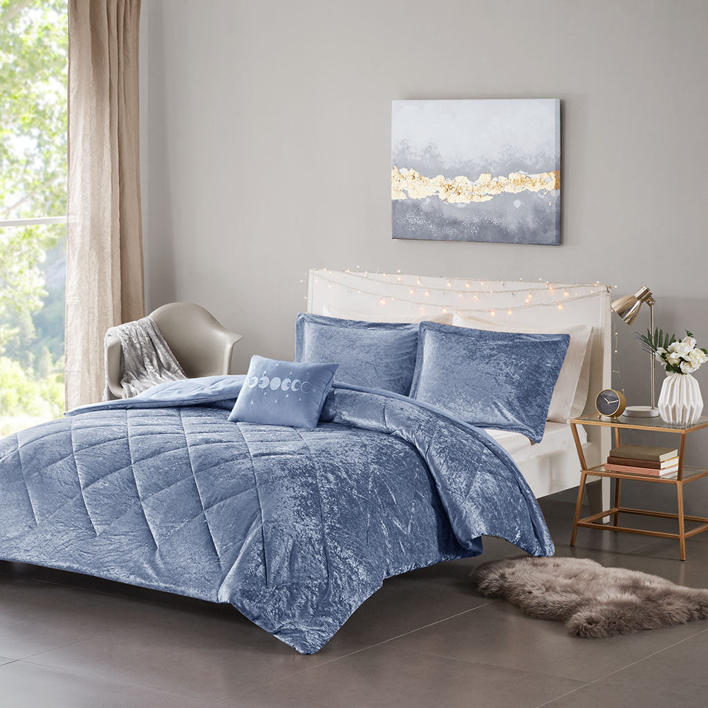 Felicia Velvet Comforter Set with Throw Pillow