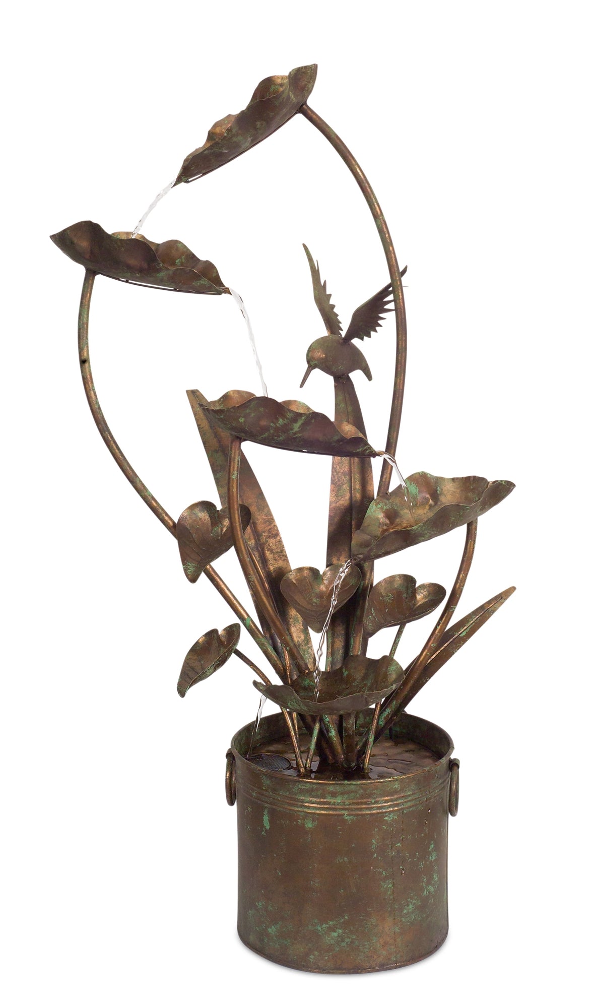 Anthurium and Hummingbird Fountain 39.5"H Iron (pump YH707MIX)