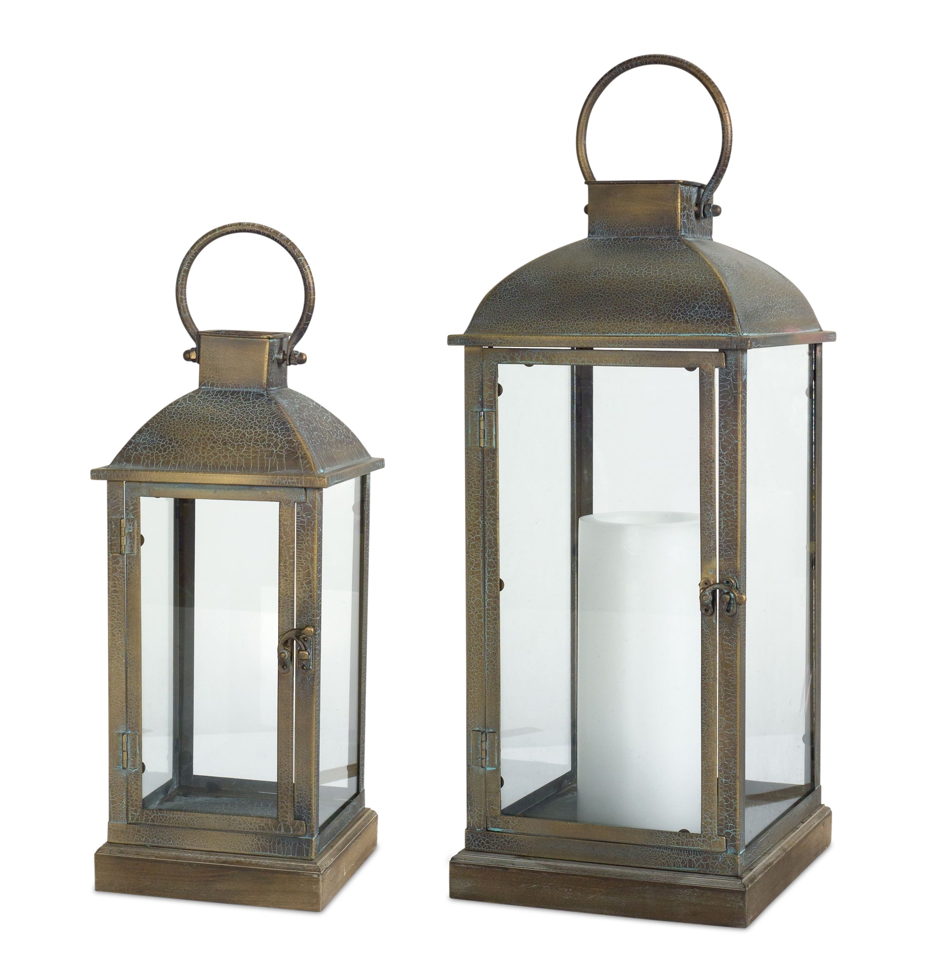 Brushed Gold Metal Lantern (Set of 2)