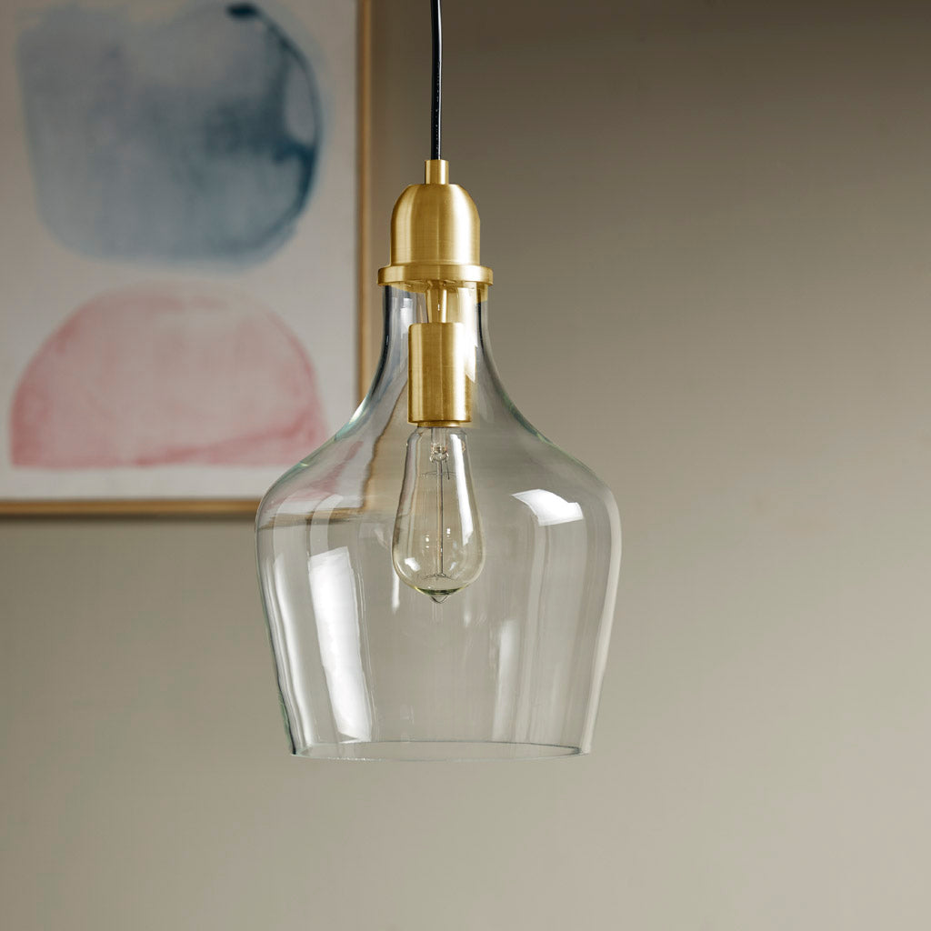 Auburn 9" Diameter Bell Shaped Hanging Glass Pendant Light