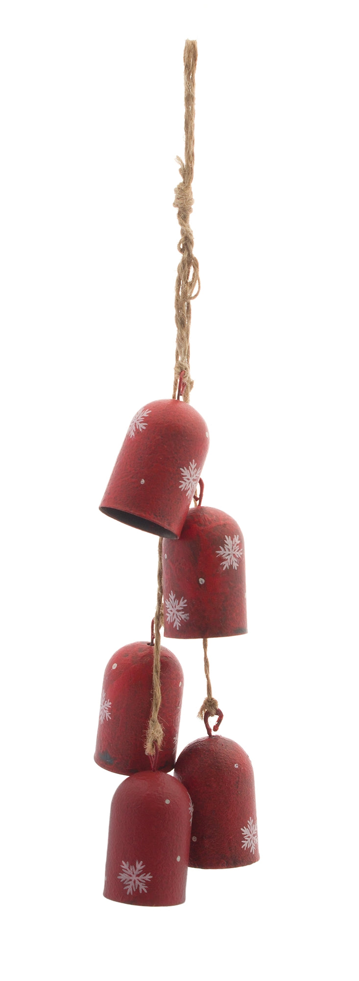 Bell Drop Ornament 22.5"H Metal/Jute