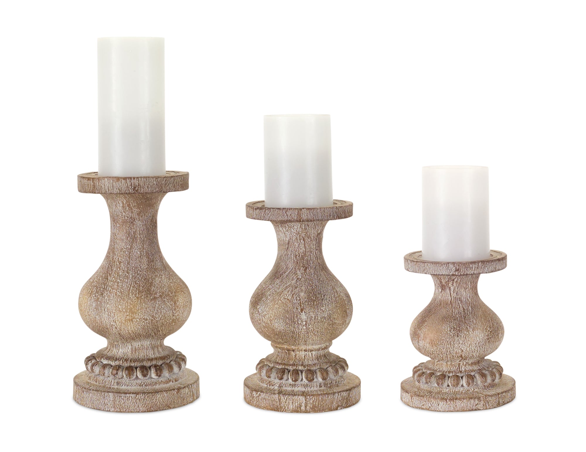 Candleholder (Set of 3) 6.5"H, 8.75"H, 10"H Resin