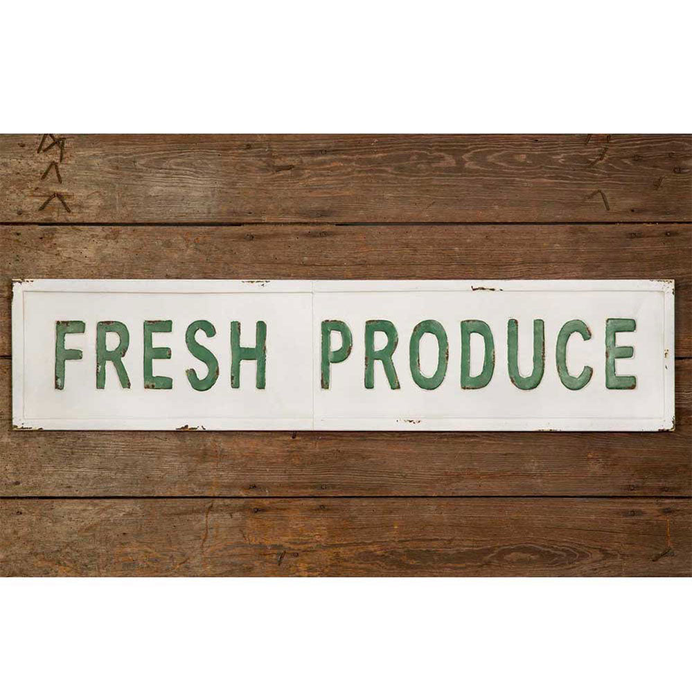 Fresh Produce Metal Wall Sign
