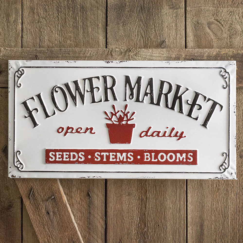 Flower Market Metal Sign