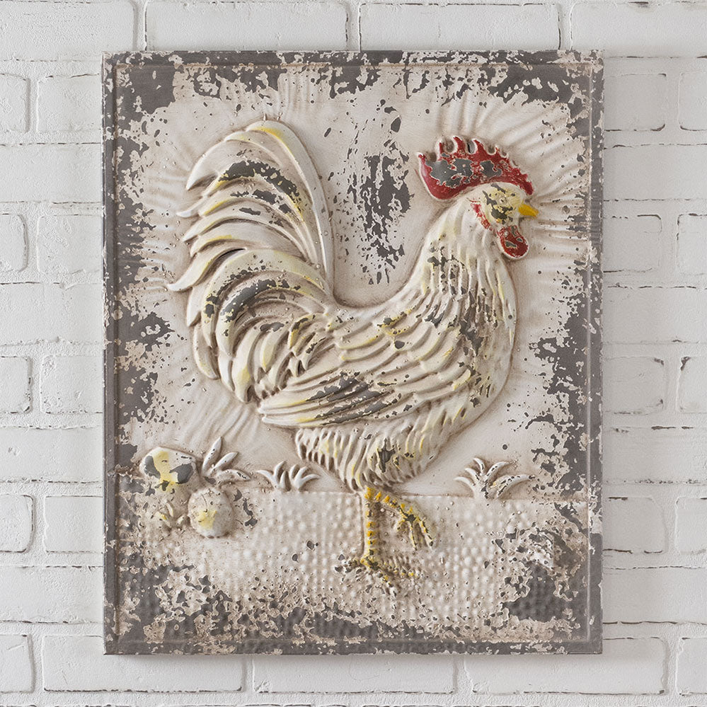 Distressed Rooster Wall Decor