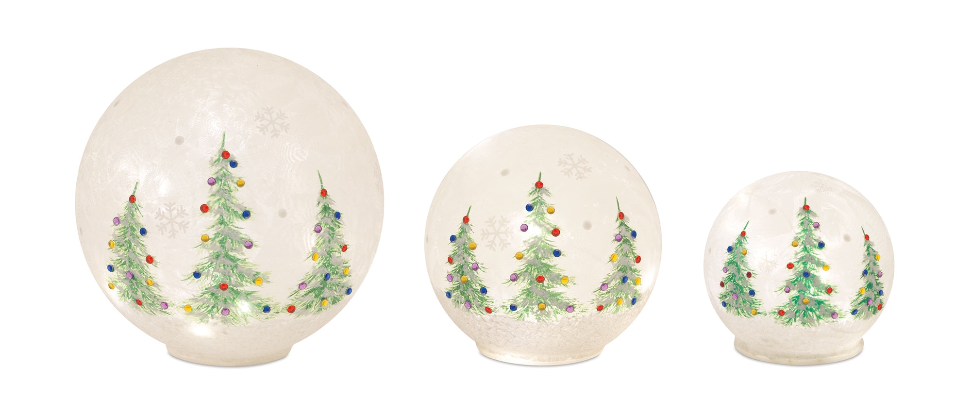 LED Frosted Glass Christmas Tree Orb (Set of 3)