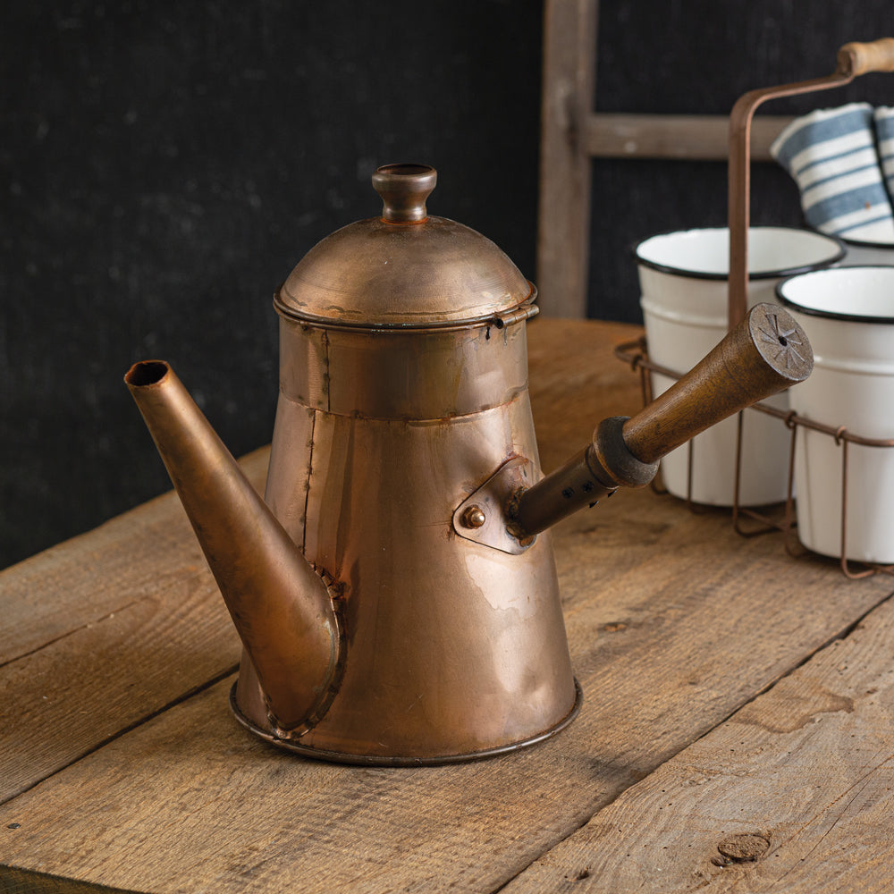 Copper Finish Vintage Styled Coffee Pot