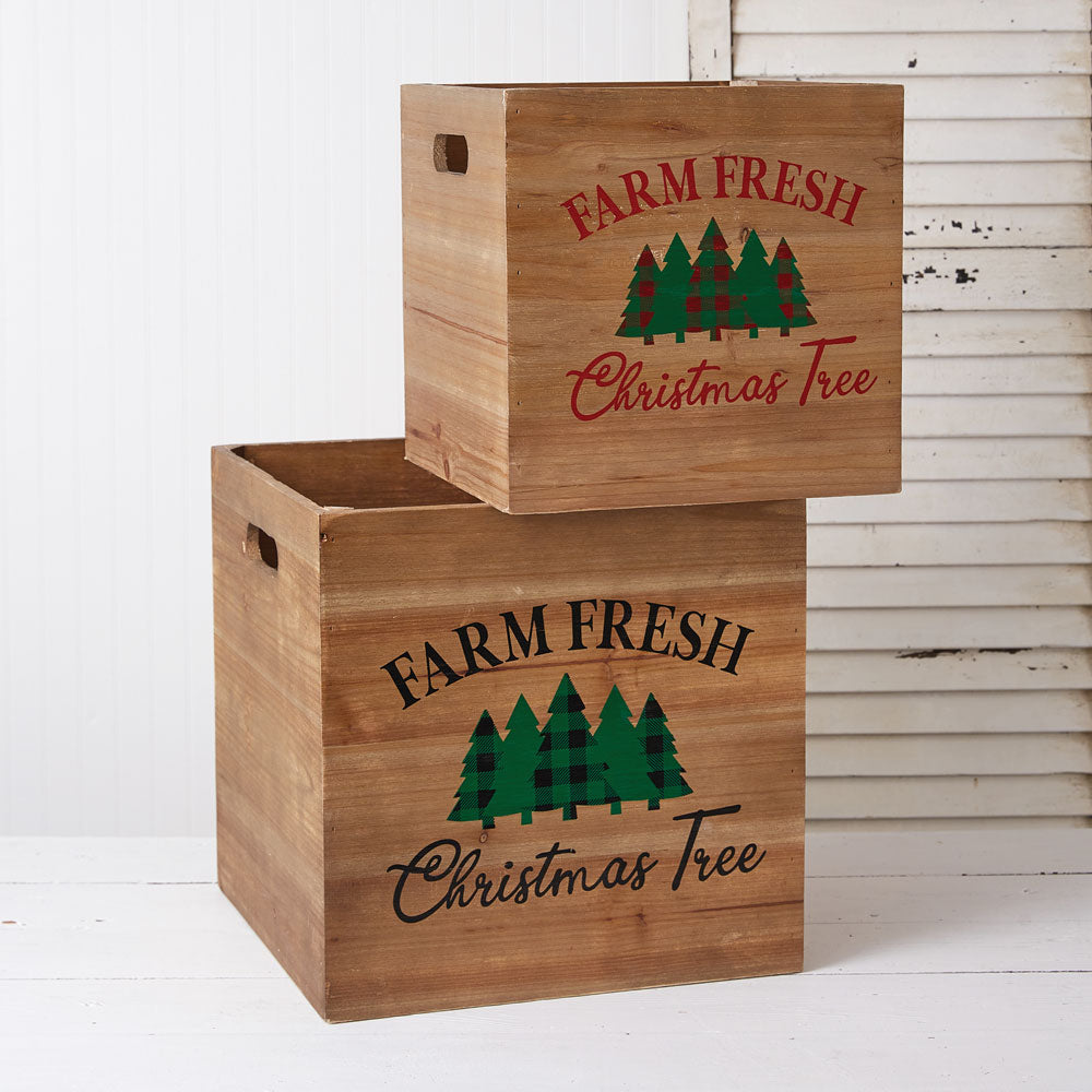 Holiday Wooden Crates (S/2)