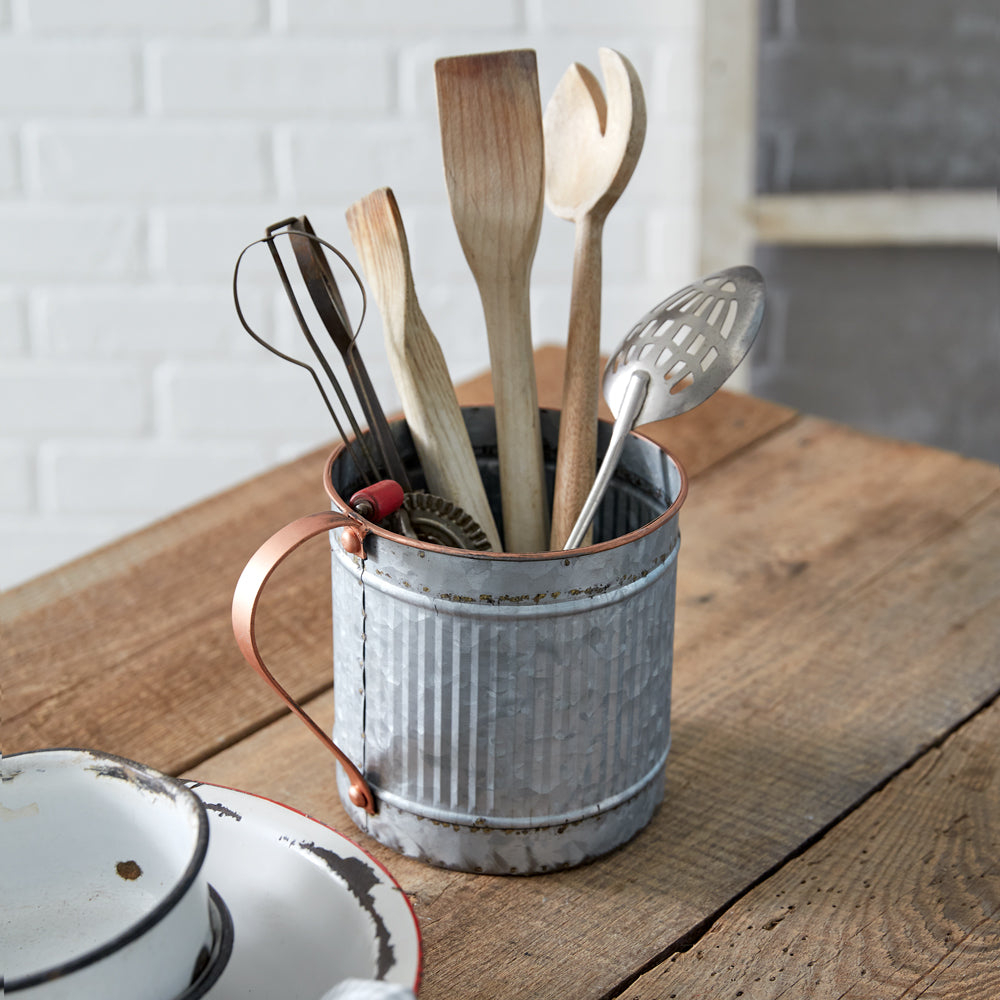 Two Tone Metal Corrugated Pitcher