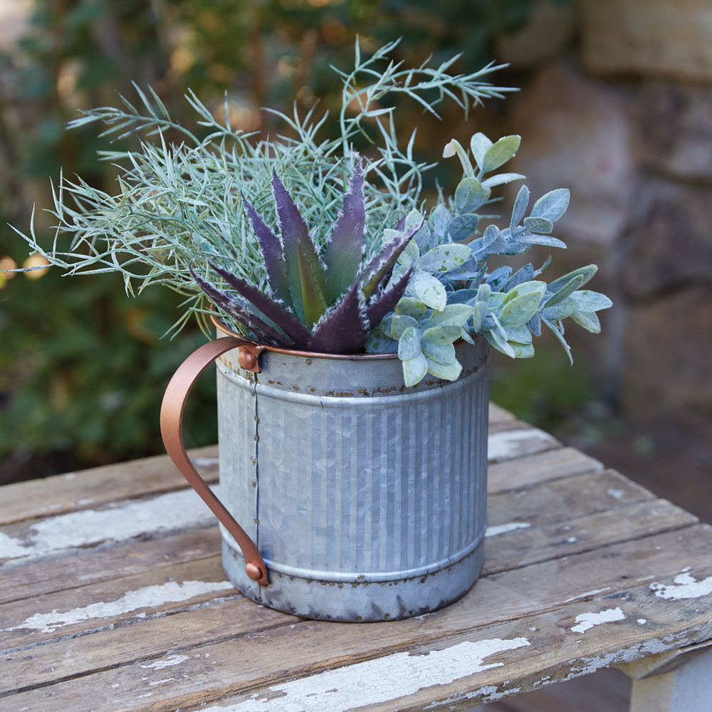 Two Tone Metal Corrugated Pitcher